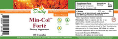 Daily Manufacturing Min-Col Forté capsules close-up showing vegan formulation
