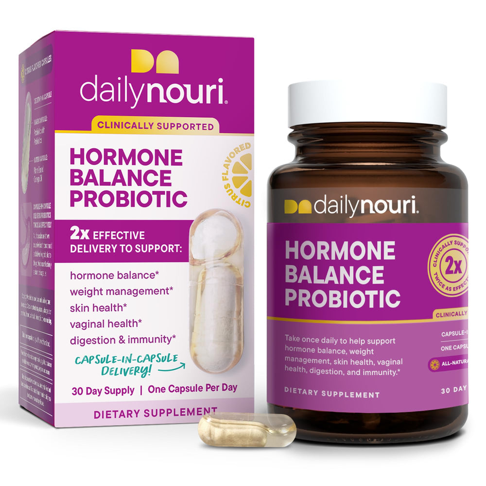 Daily Nouri Hormone Balance probiotic bottle for daily wellness and balance