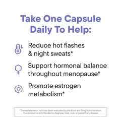 Daily Nouri Menopause Probiotic label showing 3-in-1 formula details
