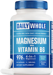 DailyWhole magnesium glycinate 4-in-1 complex bottle displaying balanced minerals for daily wellness.