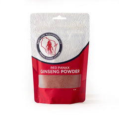 Dairyland Red Panax Ginseng Powder bottle on shelf for steady energy.