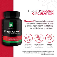 Daiwa Plasmanex 1 capsules displayed for everyday leg wellness.