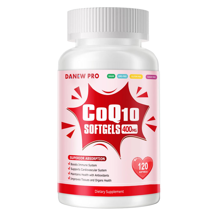 DANEW Pro CoQ10-400mg softgel bottle for daily cardio support
