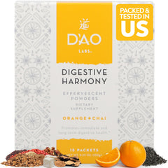 DAO Labs Digestive Harmony orange-chai powder for convenient daily digestive support.