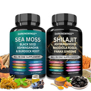 Darkingwings Dynamic Vitality Bundle bottle shows two formulas for daily energy and balance