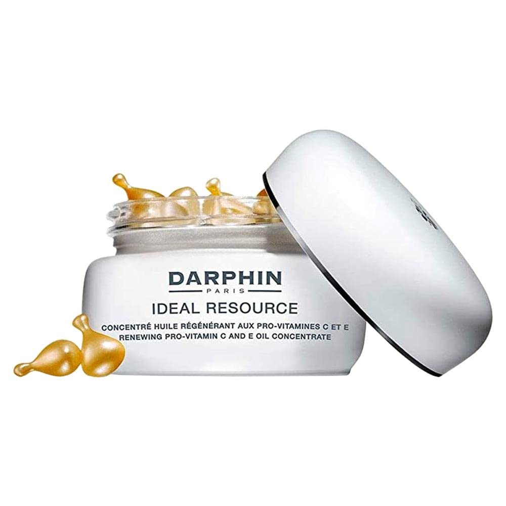Darphin Ideal Resource capsules bottle close-up for radiant, protected skin.