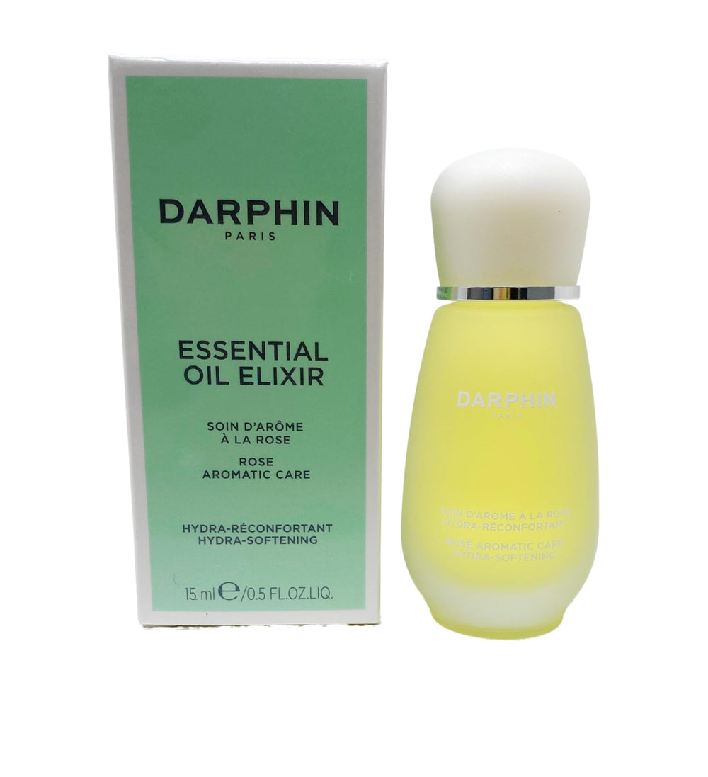 Darphin Rose Aromatic Care Elixir bottle for deep hydration and radiant skin.