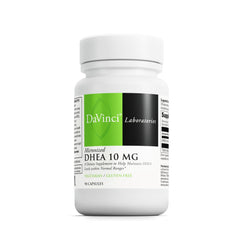 DaVinci DHEA 10mg bottle with capsules for potential aging support
