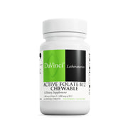 Davinci Active Folate B12 chewable bottle, highlighting energy support and immune health.