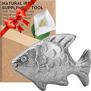 Daxiongmao Iron Fish tool shown in pot for gentle iron infusion during cooking.