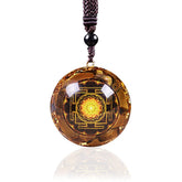 Day Day Up orgonite pendant with tiger eye for grounding and focus
