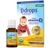 Ddrops Baby 400 IU vitamin D drops bottle for daily infant support.