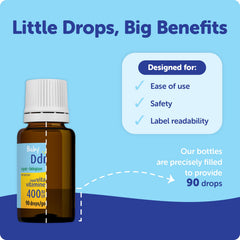 Baby Ddrops dropper dispense for mess-free administration