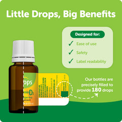 Ddrops Vegan 1000 IU bottle label highlighting vegan formula and purity.