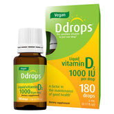 Ddrops Vegan 1000 IU liquid drops pour for simple daily vitamin D intake.