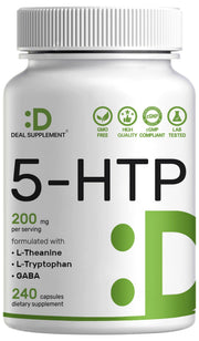 Deal Supplement 5-HTP bottle front label shows potency and dosage