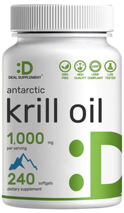Deal Supplement Antarctic Krill Oil bottle front showing 1000mg per serving for daily omega-3 support