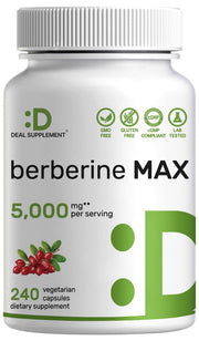 Deal Supplement Berberine Max bottle highlights 97% berberine purity for daily wellness.