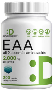 DEAL SUPPLEMENT Essential Amino Acids bottle on display for daily lean muscle support.