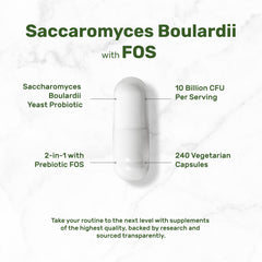 DEAL SUPPLEMENT label close-up showing serving details and FOS prebiotic support.