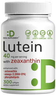 DEAL SUPPLEMENT lutein-zeaxanthin softgels bottle supports eye health in daily routine