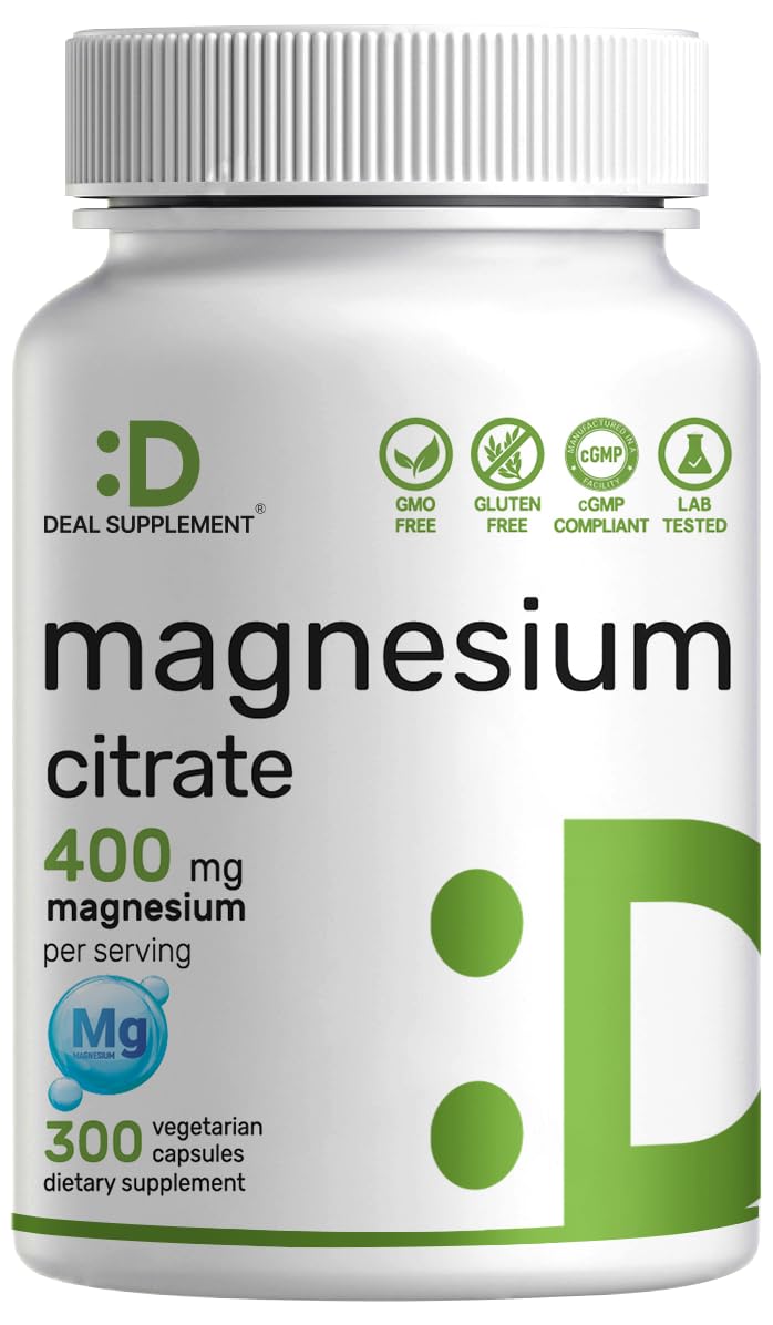 DEAL SUPPLEMENT Magnesium Citrate bottle front view highlighting high absorption