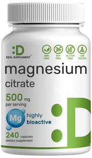 DEAL SUPPLEMENT Magnesium Citrate bottle front for easy daily support