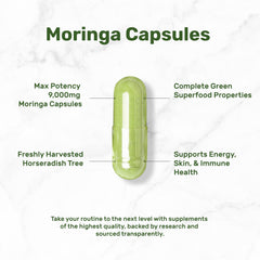 Deal Supplement Moringa label detail notes 15:1 extract and non-GMO purity.