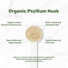 DEAL SUPPLEMENT psyllium husk powder dissolving into a gel in liquids for blending