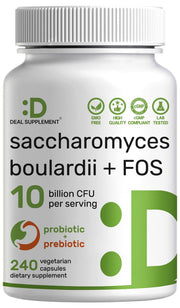 DEAL SUPPLEMENT Saccharomyces boulardii bottle for daily digestive balance.
