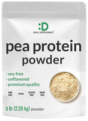 Deal Supplement unflavored pea protein 5lb bag shows pure plant protein for shakes and baking