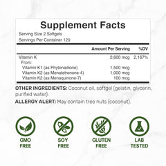 Close-up of DEAL SUPPLEMENT Vitamin K Complete softgels for easy swallowing