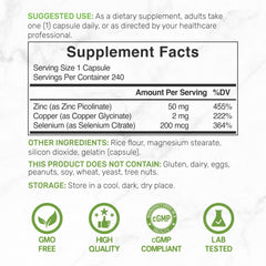 Deal Supplement zinc 50 mg capsules close-up highlighting absorption
