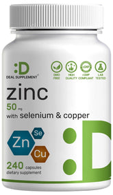 Deal Supplement zinc 50 mg bottle with seal for reliable daily intake