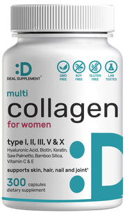 DEAL SUPPLEMENT Multi Collagen Pills bottle for easy daily collagen intake