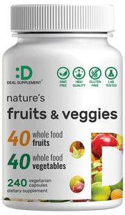 DEAL SUPPLEMENT Nature’s Fruits & Veggies bottle supports daily nutritional balance.