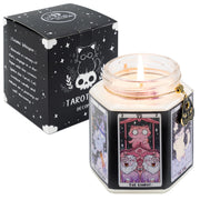 DECOPIRE Tarot Cat Protection Crystal Candle with hexagonal jar art for calming ritual ambiance