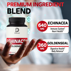 DEDICAD Echinacea Goldenseal capsules pour shows simple two-capsule daily routine