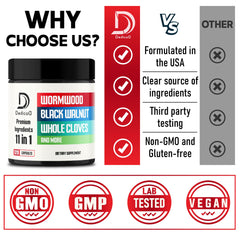 Turmeric-curcumin root alongside Wormwood ingredients in the DEDICAD blend