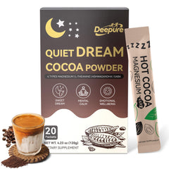 Deepure Nighttime Cocoa packets shown for a convenient 20-pack nightly ritual