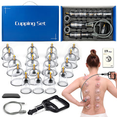 DEFUNX 19-cup cupping set ready for back massage and deep tissue work