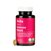 Deha 7-in-1 immune bottle front view highlighting vegan, organic formula for daily vitality.
