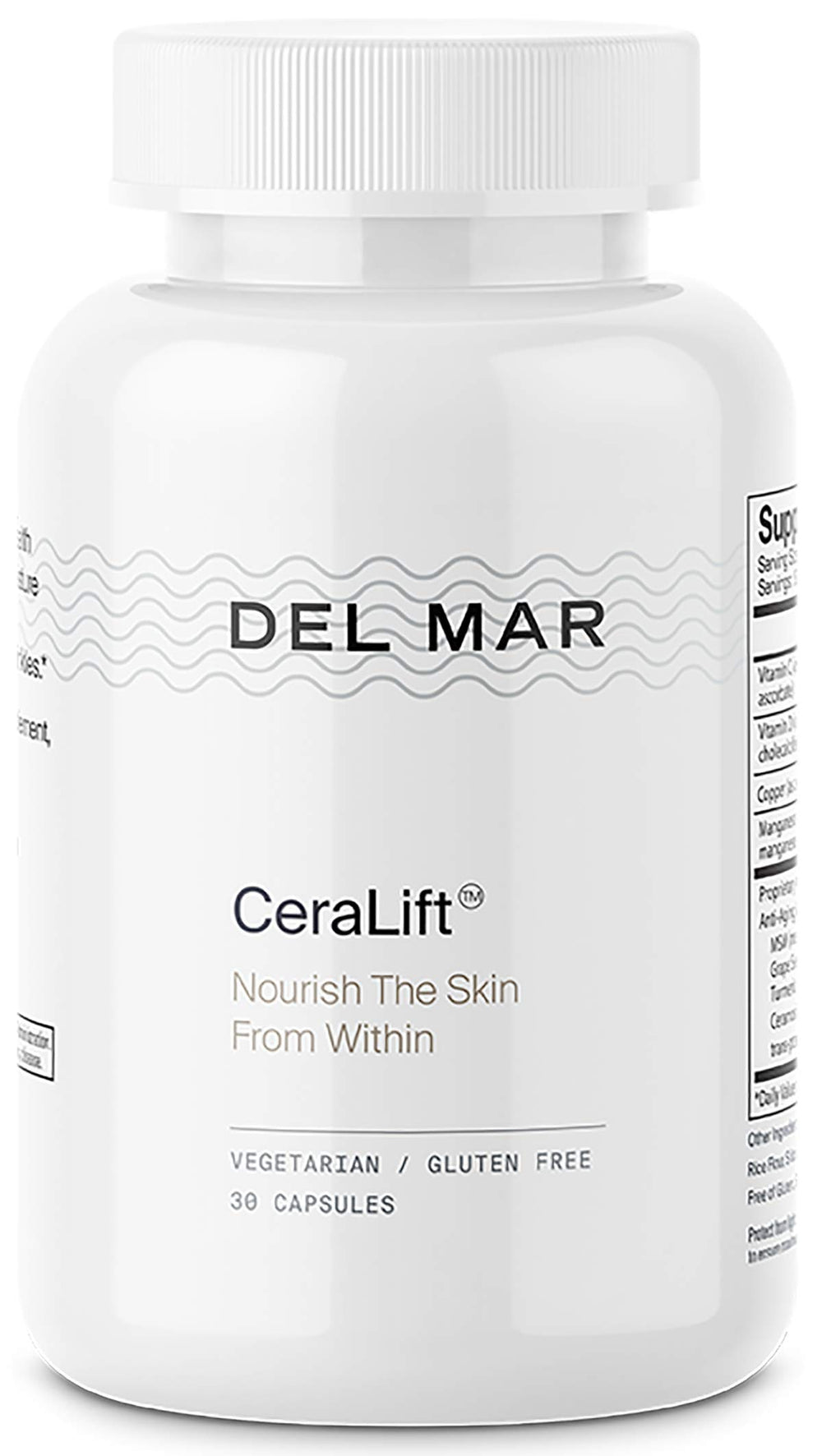 Del Mar Laboratories CeraLift bottle and capsules for daily skin support