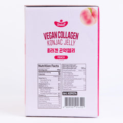 DELIEF vegan collagen konjac jelly peach close-up highlighting fruity flavor.