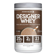 Designer Wellness Designer Whey bottle showing convenient meal replacement on the go