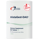 Designs for Health HistaGest-DAO bottle front highlights 20,000 HDU for digestion support.