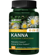 DetoxenNATURE kanna extract bottle supports calm and daily relaxation.