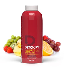 Detoxify Ready Clean Tropical bottle showing rapid detox action.