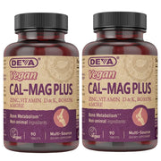 DEVA Calcium Magnesium Plus bottle closeup highlighting vegan bone-support formula