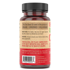 DEVA Chia Seed Oil ingredients panel—plant cellulose capsules for vegan lifestyle.